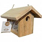 This Outdoor Bluebird Feeder by C & S can be filled with C & S Bluebird Nuggets or other bluebird food. Pivoting Door makes cleaning easy. Feeder includes a mounting plate, ventilation, water drainage and a predator guard. Also, includes a heavy duty chai