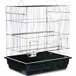 New larger-based cage offers plenty of room for parakeets, canaries and other small birds. Large front door provides access to the entire cage interior and smaller door allows access without opening whole cage. Removable bottom grille and pull-out bottom