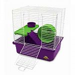 Perfect for a variety of small animal pets including hamsters and gerbils. This small animal pet home has two levels for your small animals to play with. Lots of room and cage comes with a comfort wheel for fun and lots more!