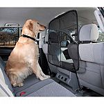 Keeps pets from inviting themselves into the front seat, thus reducing driver distraction and increasing safety. Patent pending design uses a micro-mesh material which improves driver visability and is guaranteed claw-proof.