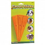 Carrot Sticks for Small Animals come in a pack of three. Ideal for overcoming boredom in rabbits, gerbils, hamsters, guinea pigs and more! This treat helps to trim and clean teeth, while providing entertainment. Fruit flavored wood chew that your pet will