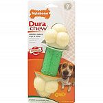 Double Action Chews are Nylabones newest dental chew toys that feature a double action, for cleaning and freshening and satisfying chewing.