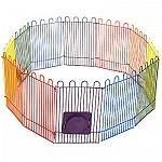The crittertrail playpen by Super Pet is a play area designed especially for small pets. Features twelve colorful wire panels that can create a variety of fun shapes and also includes optional passages for hiding and running in.