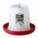 Convenient and economical for feeding poultry, this hanging plastic chicken feeder is made of durable plastic and comes in three different sizes depending on your needs. The small size is perfect for babies, while the larger sizes are ideal for feeding ad