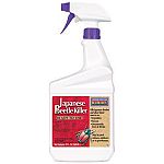 Japanese Beetle Killer is a natural pyrethrum spray for quick and easy kill of Japanese Beetles and a variety of other insects. Easy to use and creates no mess. Available in a 32 oz. Ready-to-Use trigger sprayer.