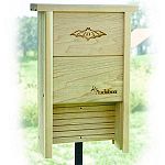 The Audubon Bat Shelter is handcrafted of natural cedar. Bats use their sonar to catch up to 3,000 insects each night. Provides capacity for up to 20 bats.