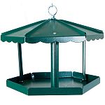  Homestead 3400R Hunter Green Fly Thru Gazebo Bird Feeder. A gathering place for birds. Feeder will hold up to 5 lbs of seed when mounded. Six or more birds can feed at one time 