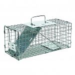 Ideal trap for Squirrels and similar sized animals. Constructed of sturdy wire mesh, rust and corrosion resistant. Fully assembled and ready to use. Size: 17x17x17