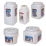 Pet food storage bins. The first absolutely airtight storage container for dry pet foods. No more bulky, awkward bags exposing food to air, excessive moisture and pests. Use for dog food storage, cat litter storage, bird seed storage.