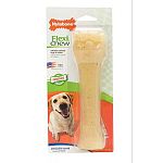 Nylabone Gumabone bones are recommended for teething puppies and senior dogs. They are strong, but made to be more flexible than the traditional Nylabone dog chew. Made from an inert soft thermoplastic polymer. Available in chicken, liver and original.