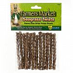 Promotes clean and healthy teeth Harvested from a renewable resource Seagrass Twists are a savory snack made from sundried seagrass, offering a wholesome combination of crunchy chew and flavor for rabbits, guinea pigs, pet rats, and hamsters.