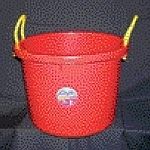 Bucket is perfect for stable and household use. Designed to fit tighter places like small closets. Ideal for toy storage, laundry, etc. Heavy duty polypropylene rope handle. FORTALLOY construction.  Easy to carry.
