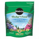 Scotts, 8 LB, Shake & Feed For Flowering Trees & Shrubs, Delivers Essential Nutrients To Promote Growth & Maintain Green Foliage & Bright Colorful Blooms In Flowering Trees & Shrubs Including Acid Loving Plants, Throughout The Season, Enriched With 2% Iro