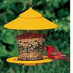Provides an inexpensive, functional and high qualitybirdfeeder in eye-catching decorator color. Capacity: approximately 4 lbs of seed.  Fill this feeder from the top. Easy to fill.