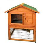 The Premium Plus Bunny Barn Rabbit Hutch makes a wonderful and fashionable multi-level outdoor home for your bunny! This stylish home features a roof that fully opens, a slide out door and a built-in nest box. Your bunny will enjoy the living space on eit