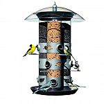 Treat birds to a hanging buffet with the dynamic Triple Tube Bird Feeder from Perky Pet. Three separate feeding tubes, a total capacity of over 7 quarts, use up to three different types of seed. Capacity: 7.34 quarts