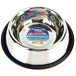 Durable stainless steel pet bowl for cats or dogs with a mirror finish that protects against rusting, cracking or pitting. Dishwasher-safe.  Multiple Sizes.  Lifetime Manufacturers Guarantee. Non-tip design saves from mess on the floor.
