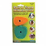 Apple and Carrot Salt and Trace Mineral Lick provides your small animal pet with a heathy and fun chewing activity that is great for keeping teeth trima and clean. Refill replacement includes 2 pieces of salt and trace mineral licks. Fruit flavored.