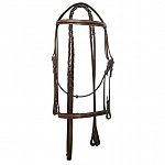 Beautifully crafted from supple, pre-conditioned leather. This bridle is a square raised leather and has white stitching on it, it comes with plain laced reins.
