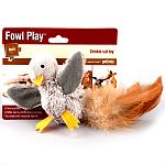 Lifelike in size and instinctively exciting for your cat. Made with recycled fiberfill. Meeting your cat's need to hunt, the Fowl Play is a satisfying and fun substitute for your cat.