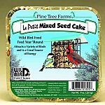 The Le Petit Mixed Seed by Pine Tree Farms is a seed cake made for a variety of wild birds for feeding all thoughout the year. Provides birds with a great energy and source and nutritional diet. Hang in suet/seed cake feeder that is 5 feet from the ground