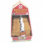 Display contains: 18 each barnyard buddies cow biscuits in beef and oat flavor.