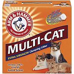 Arm & Hammer Multi-cat destroys odors with the worlds most proven deodorizer, ARM & HAMMER Baking Soda, in a powerful crystal form. It clumps hard and fast to lock in odors on contact. Multi-cat releases a fresh clean scent with every use.