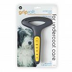 The special design protects your pets sensitive skin while allowing you to quickly comb through the unseen healthy hair and remove the shedding hair. Easy-to-grip curved handle. Wont disturb your dogs outer coat.