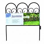 A classic border that will make any garden look beautiful. Classic rod iron design. Use as an accent fence or flower garden border. These individual pieces link together easily and are coated heavy duty. 17.5W x 18H inches. Black.