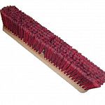 Superfine housekeeping floor brush. 3-1/8 trim. Full packed soft red/black small diameter fibers are very finely feathered for exceptional dust mop sweep. Excellent for use on all smooth, polished surfaces- wood parquet, vinyl, ceramic tile, marble flo