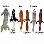 Bring out your dog's natural hunting instinct with our realistic Skinneeez animals. Dogs will enjoy hours of entertainment flip-flopping these stuffing-free Skinneeez. All Skinneeez toys have 2 squeakers - one in the head and one in the tail for double th