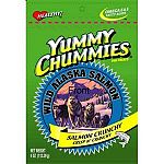 Yummy Chummies Salmon Dog Treat - Crunchy - Dogs go absolutely crazy for these salmon treats and your dog will too! We guarantee that your pet will love Yummy Chummies. Manufactured in Alaska, using Alaskan Salmon. 4 oz.