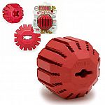 Kong Stuff-A-Ball, Kong's tough natural rubber in a ball designed to hold food or treats for added fun. Ball bounces and rolls unpredictably to keep your dog interested. 16 vertically grooved treat slots.