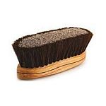 Legends Beauty Equine Brush is sturdy brush that has all natural horsehair with an ergonomic, kiln-dried hardwood handle. Border bristles are soft and brown and center bristles are made of grey palomino. This soft mix is great for removing dust.