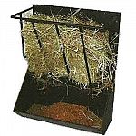 Mount this hay and grain feeder on a fence, stall or just about anywhere Holds 2 cu ft of grain OR Holds 3 - 4 flakes of hay. Dip painted antique black steel. Will resist the elements.