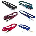 5/8 inch wide (strong) nylon dog lead with swivel snap. Made from premium quality nylon. One end has a stitched hand loop and the opposite end has an extra-heavy snap for added strength. Multiple lengths and colors.