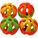 Attractive blend of color Double thick round rattle Each rattle has a movable bell inside