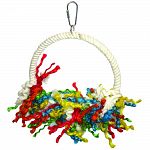 Multicolored round design with shreddable sisal ropes Is also good for swinging or perching Durable construction for extended uses Easily clips to the top of the bird cage