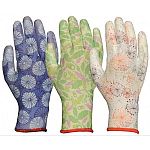 Lightweight 13-gauge nylon knit with breathable polyurethane palm coat. 3 assorted colors with attractive, original patterns. Protects hands while allowing air to circulate, keeping hands cool. Washable and durable.