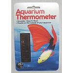 An easy to read, accurate, safe and non-toxic thermometer. It mounts vertically on the outside of your aquarium for easy viewing of temperatures. It can be repositioned too.   Small version.