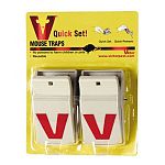 Victor Quick Set Mouse Trap is simple to set and releases in only one click. This safe and non-toxic trap requires no touching and cleaning captures mice. May be reused or disposed after use. Just bait hook and place the pedal end against the wall.
