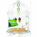 Contains: bundle bird (base, dome, cap), cage riser, bedding tray, bioclips, optional bird bar included Expandable and adaptable Secure-with multiple points of access Tall cage riser with two access doors Removable bedding tray for easy upkeep Crystal cle