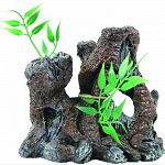 Handcrafted resin, realistic looking old wood stump Provides interest, hides and shelter for fish Safe in fresh and saltwater Designed for aquariums, terrariums and most animal habitats Silver tones will illuminate under light