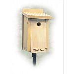The Audubon Wren/Chickadee House is handcrafted of natural cedar to deliver durable shelter for years to come. Correct hole dimensions for both wrens and chickadees.