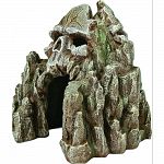 Skeleton head with a mouth cave opening eerily carved right into the side of a mountain A cool & creepy addition to any aquarium or terrarium.