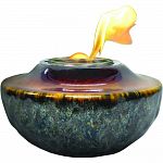 Crafted of ceramic and hand glazed with beautiful reactive glazes each one unique Burns convenient, easy to use fire accent solid fuel gel in single use cans Includes metal snuffer for easy extinguishing Perfect for enjoying table top fire or to use as li