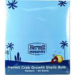 Bulk shells for hermit crab to grow into Keep different size shells in crab enclosure and should be larger than the shell the crab currently lives in Crab will choose a different size shell at each stage of growth