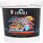 Formulated for specific diet requirements of cichlids Nutritionally balanced for consistent growth, palatability and beautiful color. Enhanced with probiotics and cobalt blue flakes triple vitamin dose and immunostimulants Will not cloud water.