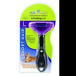 For cats over 10 pounds. 2.65 inch deshedding edge designed for coats shorter than 2 inches. Effectively reduces hairballs, keeping your cat healthier and happier. Reduces shedding up to 90 percent. Stainless steel edge reaches beneath topcoat to gently r