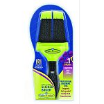Ideal for medium, long and curly coats to remove surface mats and tangles without damaging the coat. Features straight bristles on one side and bent bristles on the other side. Dual flex head design follows the natural contours of dog s body, while keepin